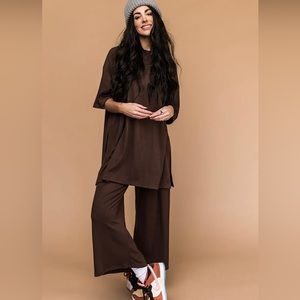 Dressed in LaLa Lex Ribbed Playsuit MOCHA!